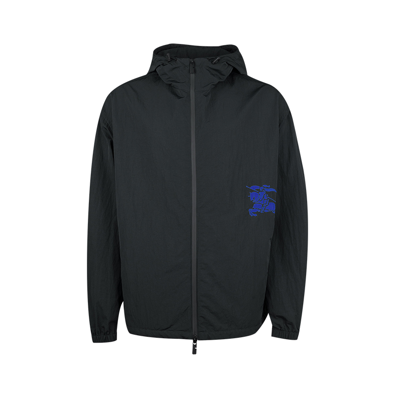 博柏利男士刺绣宽松连帽夹克外套