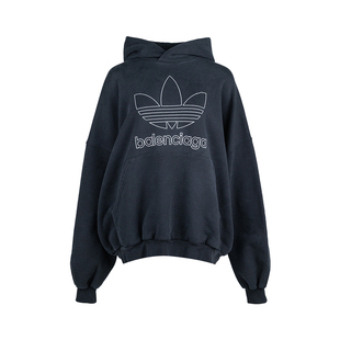 Balenciaga巴黎世家x adidas联名女士字母印花连帽卫衣女限定
