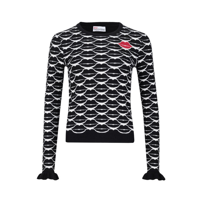 Red Valentino/华伦天奴女士经典圆领套头针织衫女秋冬精选XY