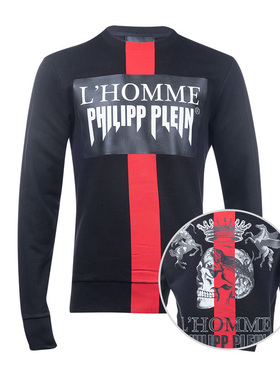 Philipp Plein菲利普.普兰骷髅头印花圆领套头卫衣男秋冬钜惠XY