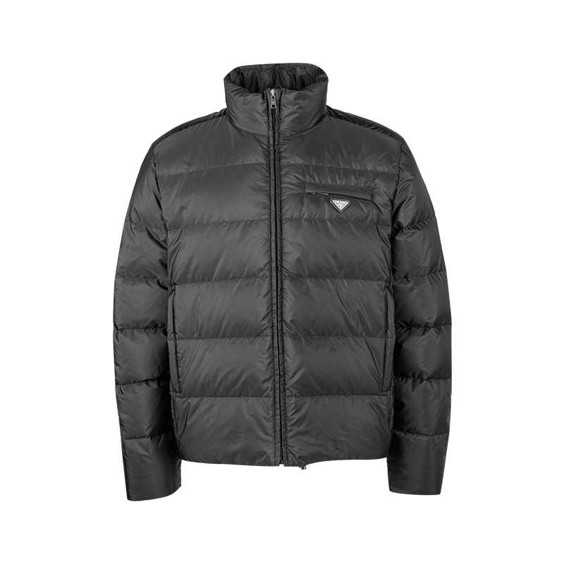 普拉达男士拉链长袖羽绒服外套