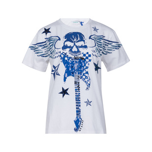 PAROSH印花钉珠全棉短袖 T恤女士春夏降价XY