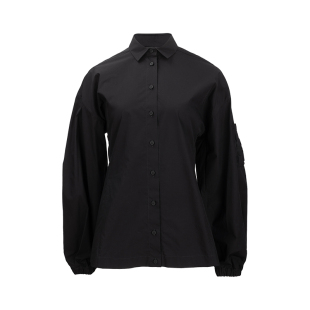 Moncler盟可睐女士黑色纯色翻领全棉长袖 女春秋推广 衬衫