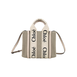 Chloe蔻依女士Woody标志性徽标缎带托特包单肩斜挎手提包新款