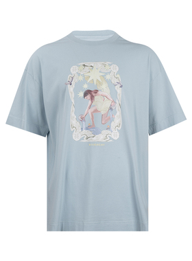 GIVENCHY纪梵希男士字母图案印花圆领套头短袖T恤男推广XY