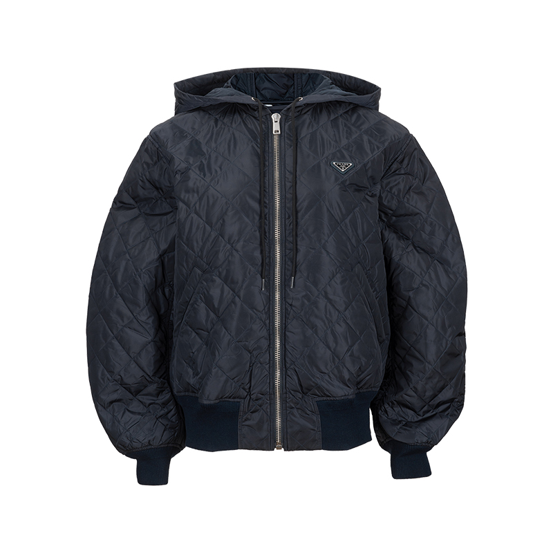 普拉达女士休闲拉链连帽短外套