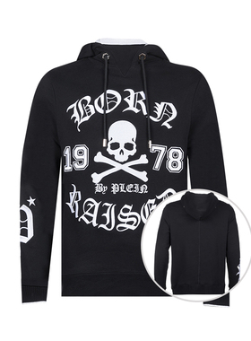 Philipp Plein菲利普.普兰刺绣男士连帽套头加绒卫衣秋冬降价XY