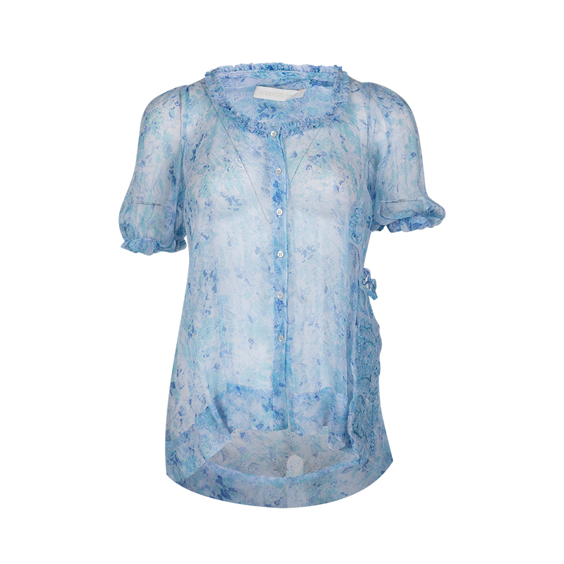 ErmannoScervino女士短袖雪纺衫