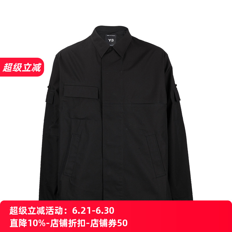 Y-3男士棉混纺衬衫式夹克休闲外套男2025年春夏新款