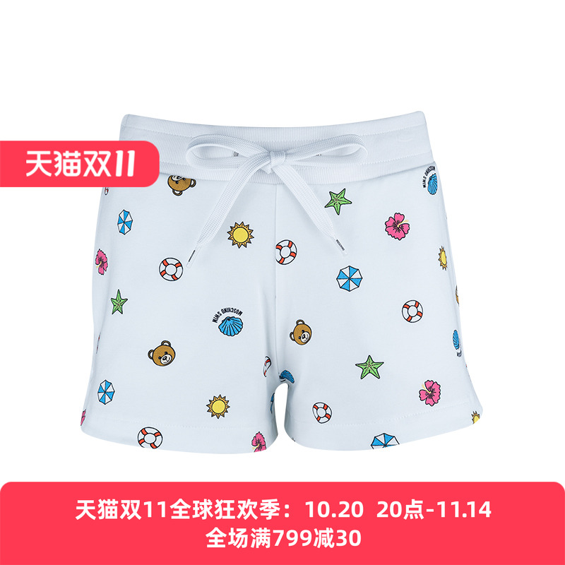 moschino印花logo系带休闲短裤女