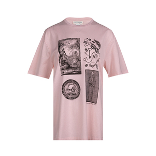 ALEXANDER T恤女特卖XY MCQUEEN亚历山大麦昆女士骷髅头短袖