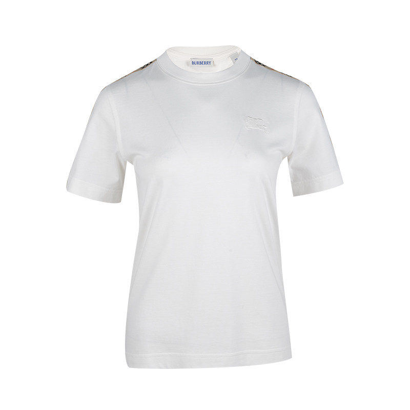 Burberry女士格纹饰边短袖T恤