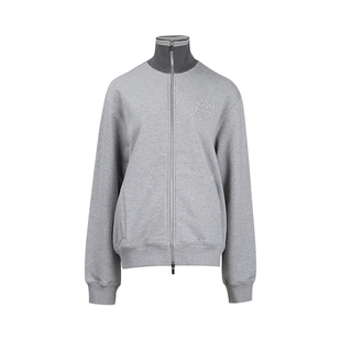 MIU 纯色夹克外套女秋冬 MIU缪缪女士拉链棉质长袖