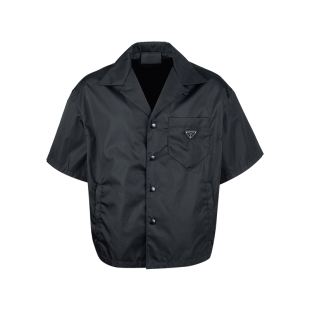 珐琅三角徽标宽松短袖 Nylon 衬衫 男士 PRADA普拉达 2026年新品