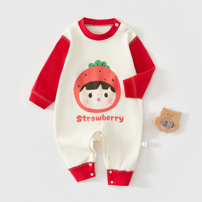 初生婴儿衣服春秋款周岁纯棉宝宝连体衣卡通哈衣爬服可爱外出服秋