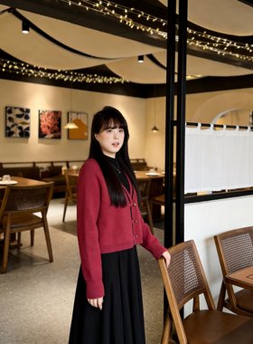 慕翎大码女装盘扣毛衣套装胖妹妹MM通勤两件套显瘦气质高级感秋冬