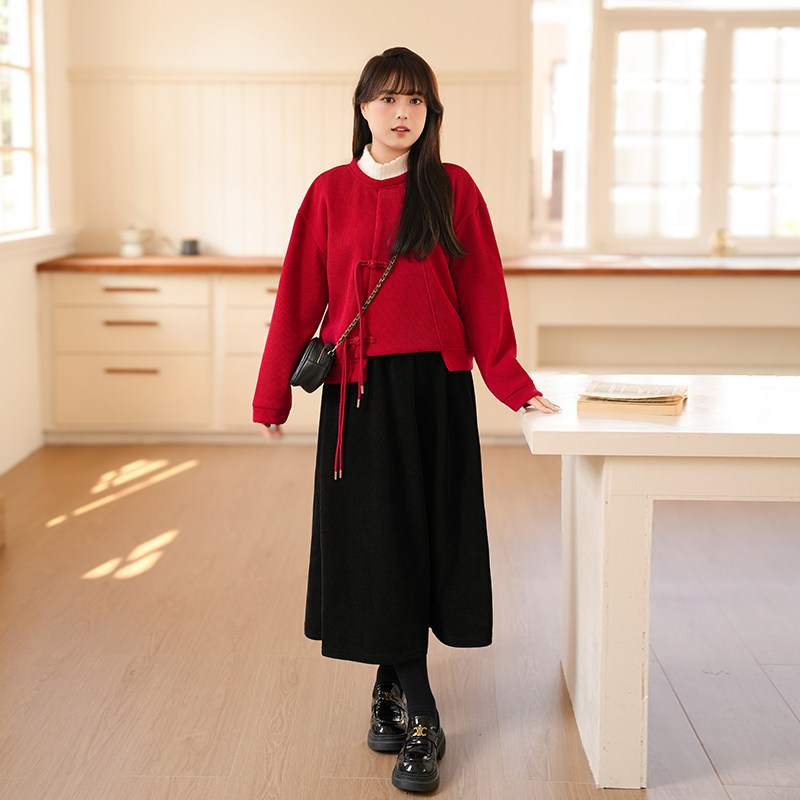 慕翎大码女装新中式上衣两件套遮肉显瘦微胖MM通勤气质A字裙套装,女装/女士精品,大码套装,淘宝优惠券,粉丝福利购,淘宝优惠卷