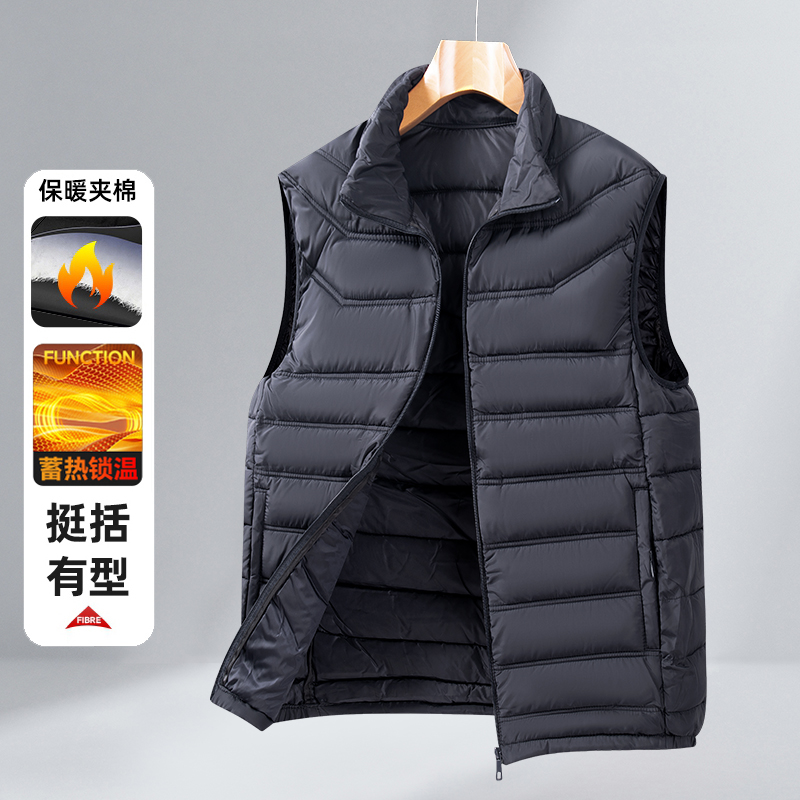 羽绒棉马甲男加厚立领坎肩外套