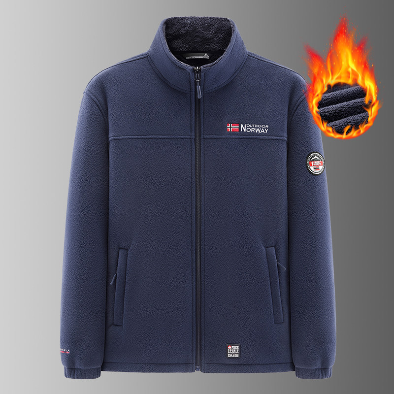 户外抓绒衣男款加绒加厚保暖卫衣