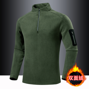 上衣 保暖立领摇粒绒卫衣户外休闲运动长袖 男士 半拉链抓绒衣秋冬季