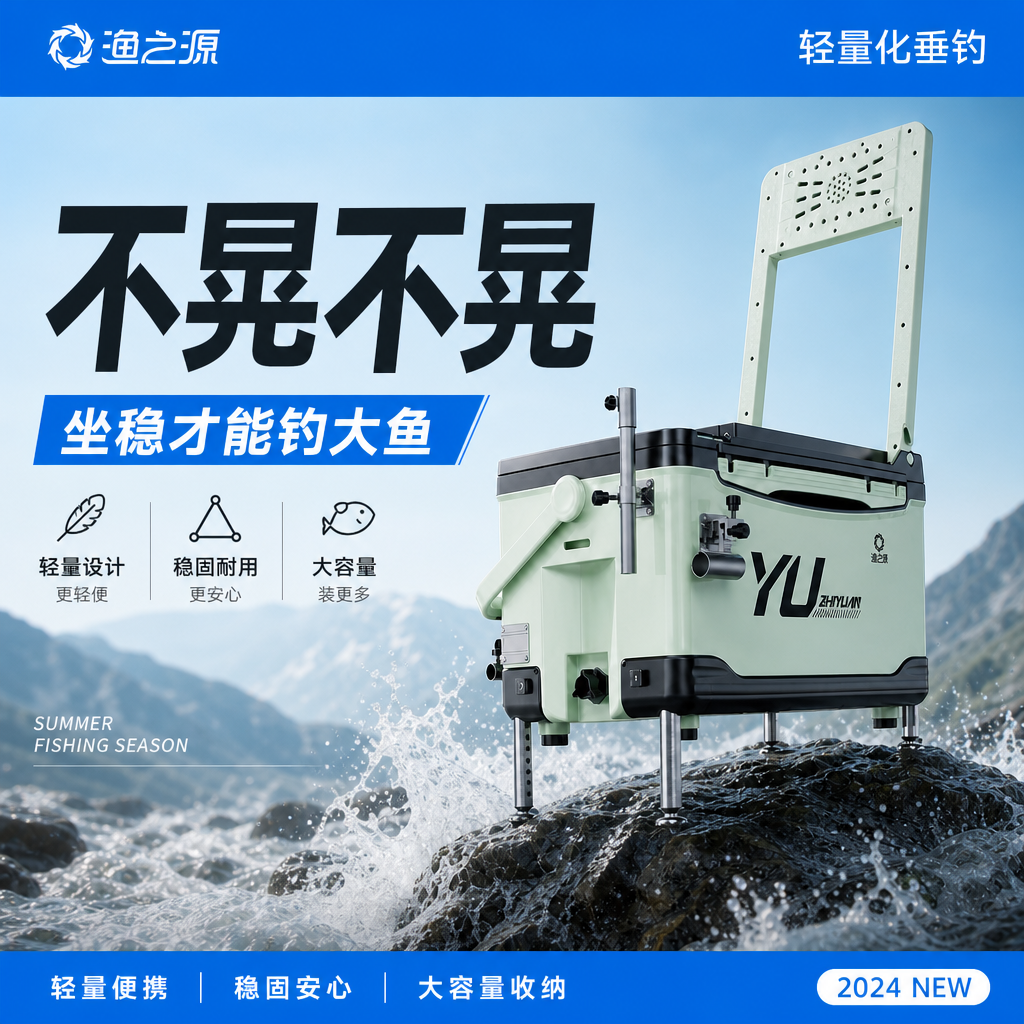 渔之源钓箱全套新款加厚多功能钓鱼箱鱼箱渔具装备新型台钓小箱子