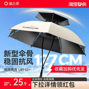 钓鱼伞头戴雨伞帽头顶雨伞斗笠雨伞钓鱼专用头伞 渔之源伞帽头戴式