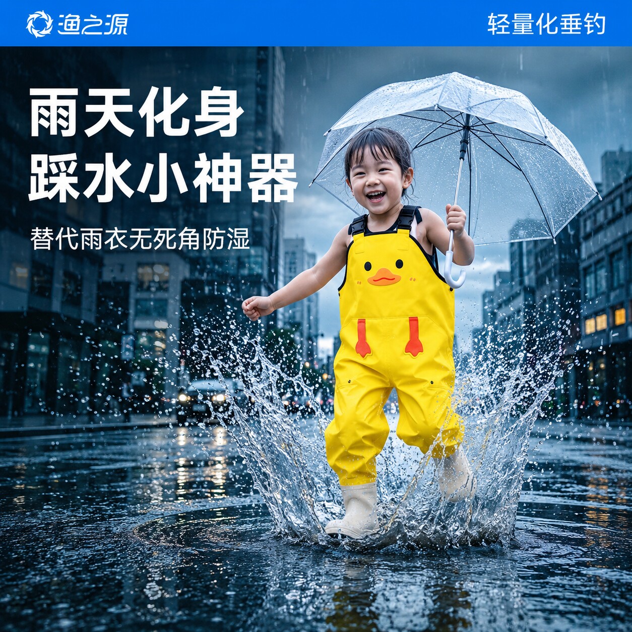 渔之源儿童雨裤连体雨衣雨鞋一体图片