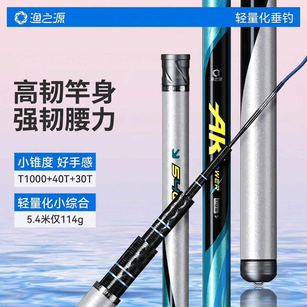 渔之源AK四代鱼竿钓鱼竿手杆轻硬野钓鲫鱼竿台钓竿轻量大物综合竿