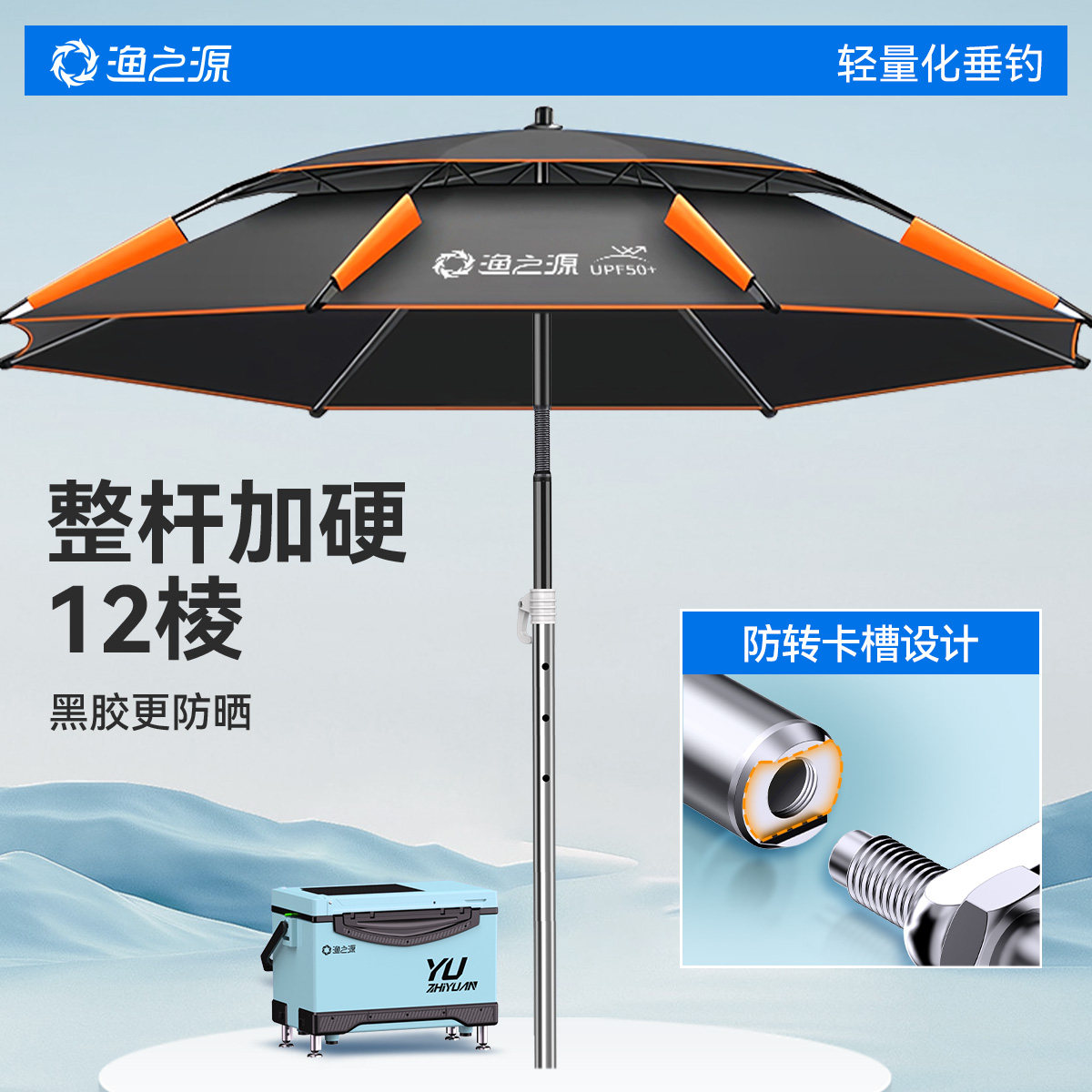 渔之源2025新款钓鱼伞钓伞户外钓鱼专用太阳遮阳伞防转新型大钓伞