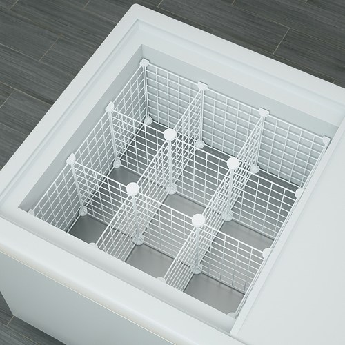 冰柜置物架内部隔断网格分类分隔栏格挡板储物挂篮雪糕收纳置物筐