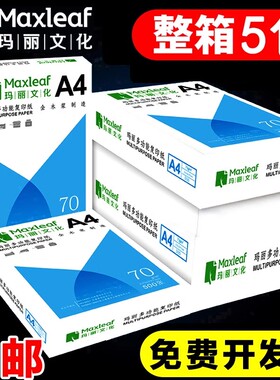 玛丽A4复印纸打印白纸70g整箱5包装a4纸500张a4打印用纸80g办公用纸a4草稿纸免邮学生用a4纸打印纸整箱批发