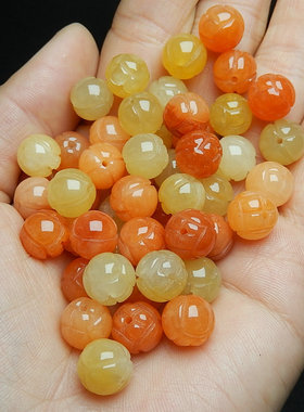 金丝玉冰彩莲花珠串珠配珠散珠女