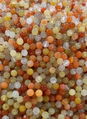 天然金丝玉多彩玉石串珠配珠散珠