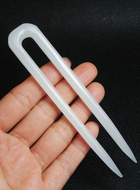 白色简约发簪女步摇U型发髻发冠男女COS汉服配饰头饰簪子发钗发饰