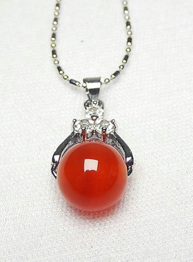 锁骨链玉吊坠玉石转运珠红玛瑙