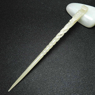 典雅龙形发簪和田玉青白玉玉簪子汉服头饰发饰发髻男玉石龙头发钗