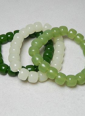 珠子手链配饰串珠子仿玉石男女款