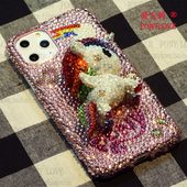 14水钻mini适用iphone镶钻16苹果15手机壳pro手工pony宝莉max闪17
