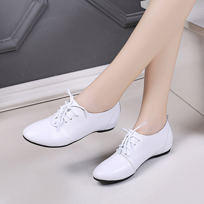 牛皮新款内增高系带舒适小白鞋