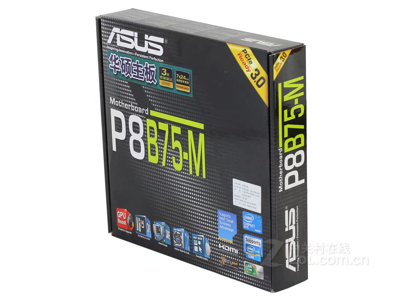 拍前询价:库存没上过机 Asus/ P8B75-M B75 MATX小板 ddr3 1155