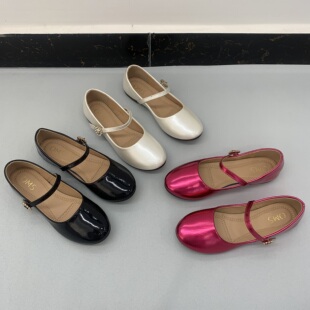 时尚单品~外贸原单欧美风平底一字带水钻玛丽珍鞋女时尚百搭单鞋