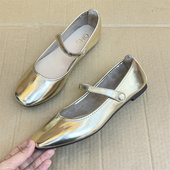 圆头浅口软底复古单鞋 显瘦新款 法式 外贸原单大码 气质通勤玛丽珍鞋