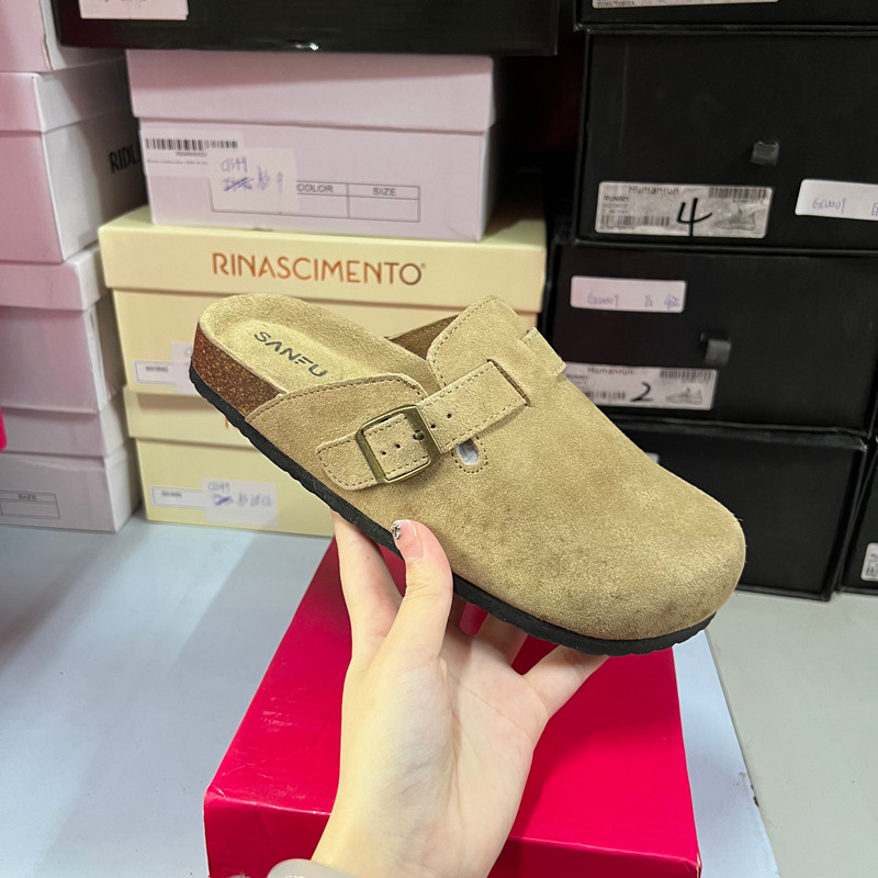 【瑕疵】商场断码折扣捡漏时尚女鞋圆头平底皮带扣半拖,女鞋,勃肯鞋/软木鞋,淘宝优惠券,粉丝福利购,淘宝优惠卷