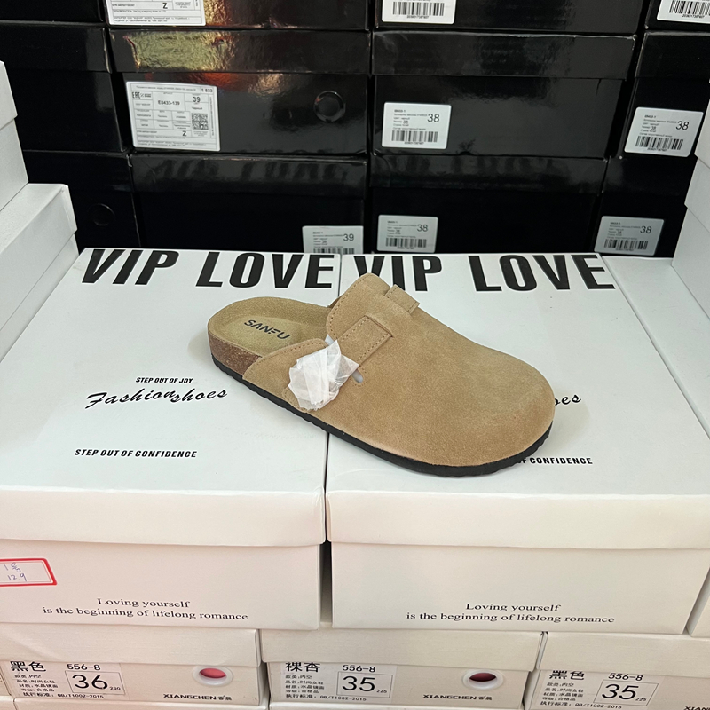 商场专g撤柜断码捡漏欧美轻奢圆头厚底皮带扣勃肯鞋