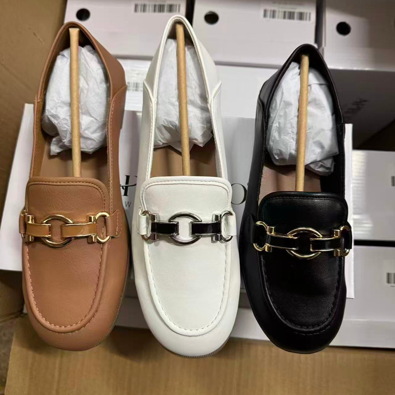 外贸单出口大码英伦风金属搭扣乐福鞋女一脚蹬平底百搭通勤豆豆鞋,女鞋,乐福鞋（豆豆鞋）,淘宝优惠券,粉丝福利购,淘宝优惠卷