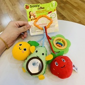 SOZZY小鸟叫声牙胶婴儿车挂件玩具床铃床挂带摇铃0 1岁2岁安全镜