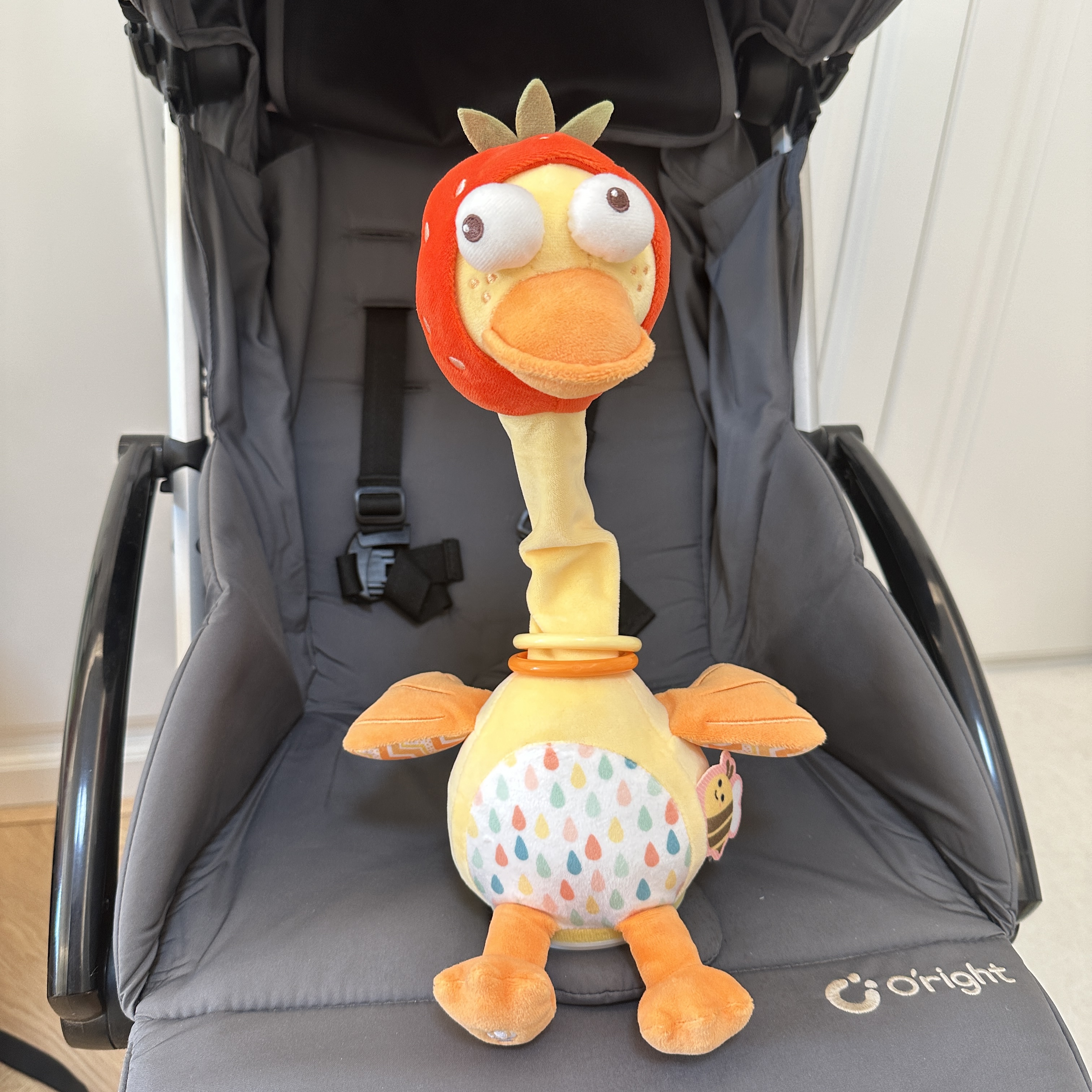 J家练习抬头的扭扭鸭复读鸭毛绒玩具0-3岁婴儿学说话宝宝玩偶公仔