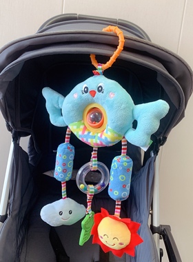 happymonkey婴儿安抚车挂玩偶推车挂件摇铃床挂0-1岁宝宝玩具益智