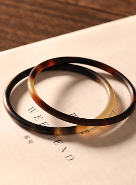 满纹稀有天然牦牛手镯民族风