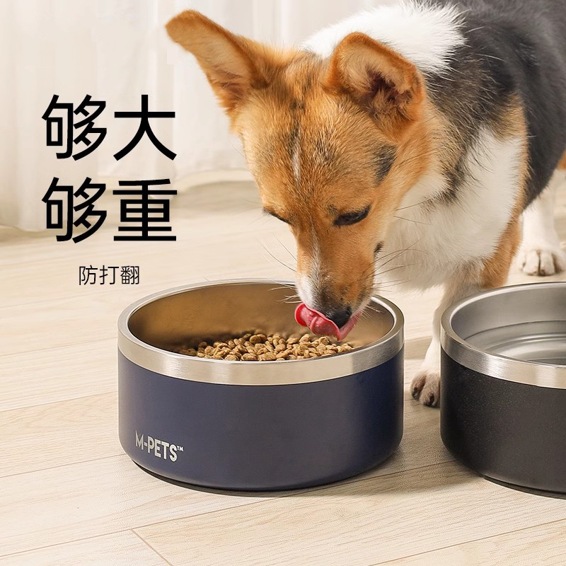 304不锈钢狗碗宠物狗狗食盆防打翻狗盆喝水碗猫咪碗宠物用品饭碗